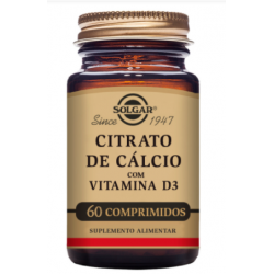 SOLGAR CITRATO DE CÁLCIO COM VITAMINA D3  60 COMPRIMIDOS