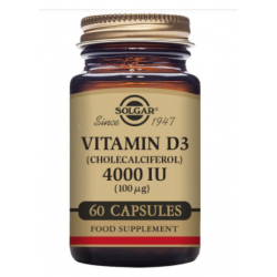 SOLGAR VITAMINA D3 4000UI 60 CÁPSULAS