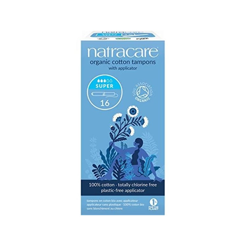 NATRACARE TAMPÃO ALGODÃO BIO APLICADOR SUPER 16 UNIDADES