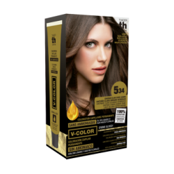 TH PHARMA V-COLOR PERMANENTE S/AMONÍACO Nº 5.34 CASTANHO CLARO DOURADO ACOBREADO