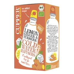 CUPPER INFUSÃO FRIA BIO DE LIMÃO, GENGIBRE E CURCUMA 10 SAQUETAS