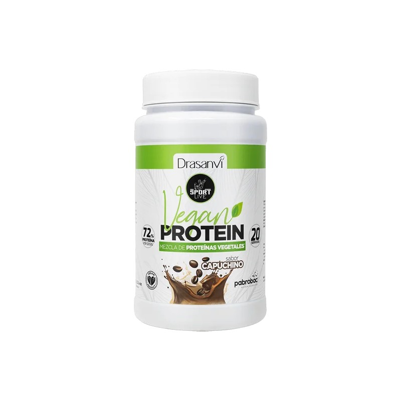 DRASANVI SPORT LIVE PROTEÍNA VEGAN SABOR CAPUCHINO 600gr