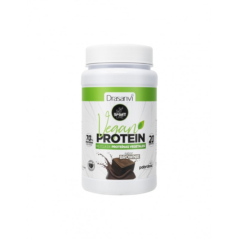 DRASANVI SPORT LIVE PROTEÍNA VEGAN SABOR BROWNIE 600gr