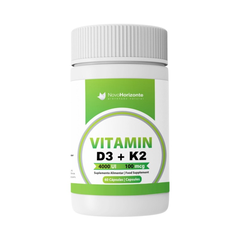 NOVO HORIZONTE VITAMINA D3 (4000UI) +K2 (100mcg) 60 CÁPSULAS NOVO HORIZONTE VITAMINA D3 (4000UI) +K2 (100mcg) 60 CÁPSULAS
