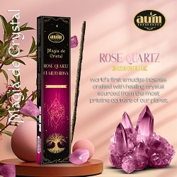 AUM INCENSO CRISTAL QUARTZO ROSA