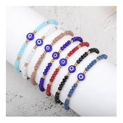 PULSEIRA COLORIDA OLHO TURCO C/ CRISTAIS