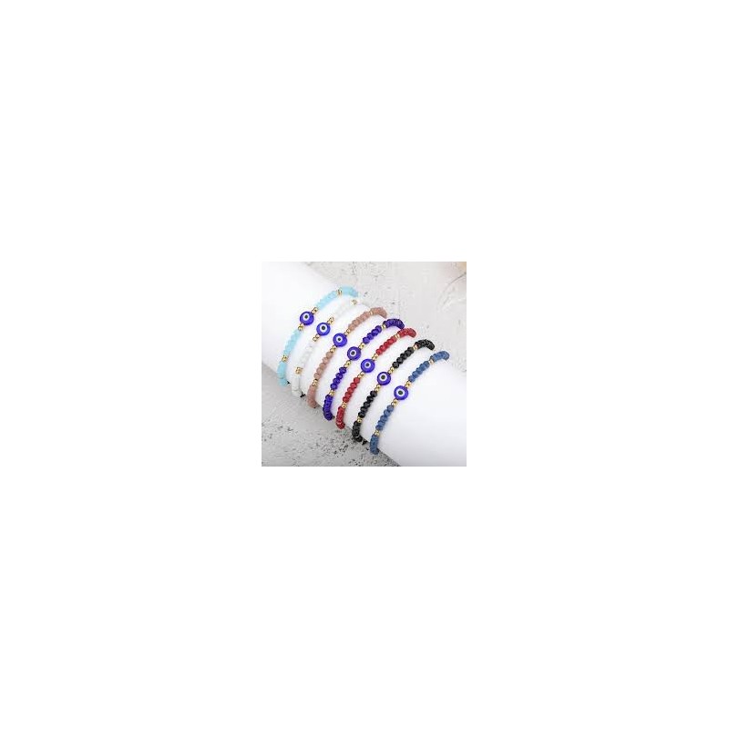 PULSEIRA COLORIDA OLHO TURCO C/ CRISTAIS PULSEIRA COLORIDA OLHO TURCO C/ CRISTAIS