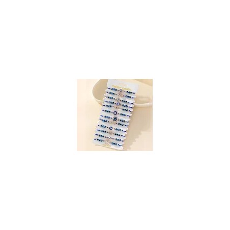 PULSEIRAS COLORIDAS OLHO TURCO AZUL C/ FIO DOURADO
