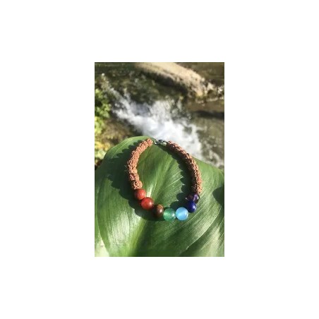 PULSEIRA RUDRASKA C/PEDRAS SETE CHAKRAS
