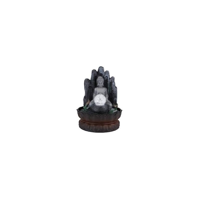 FONTE DE POLIRESINA ZEN BUDA C/BOLA DE CRISTAL FONTE DE POLIRESINA ZEN BUDA C/BOLA DE CRISTAL